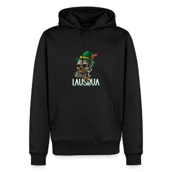Lausbua Lausbub Lederhosen Trachten - Männer Premium Bio Hoodie - Schwarz - Vorne - Nico (187cm)