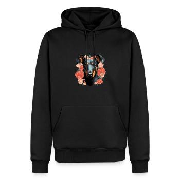 Dog Lover Dobermann Pinscher Hund Valentinstag - Männer Premium Bio Hoodie - Schwarz - Vorne - Nico (187cm)
