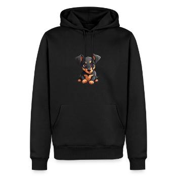 Dog Lover Dobermann Pinscher Hund Valentinstag - Männer Premium Bio Hoodie - Schwarz - Vorne - Nico (187cm)
