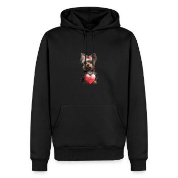 Yorkie Yorkshire Terrier Hundeliebhaber - Männer Premium Bio Hoodie - Schwarz - Vorne - Nico (187cm)