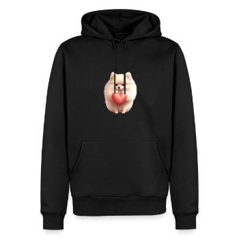 Poméranie chien maman Saint-Valentin - Sweat à capuche Premium bio Homme - noir - Devant - Nico (187cm)