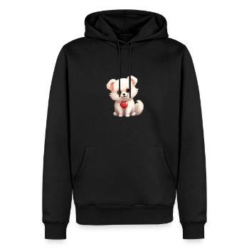 Poméranie chien maman Saint-Valentin - Sweat à capuche Premium bio Homme - noir - Devant - Nico (187cm)