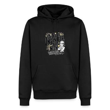 Je suis ingénieur, toi non... Gagnons du temps - Sweat à capuche Premium bio Homme - noir - Devant - Nico (187cm)