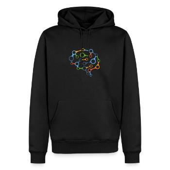 Gehirn Netzwerk - Männer Premium Bio Hoodie - Schwarz - Vorne - Nico (187cm)