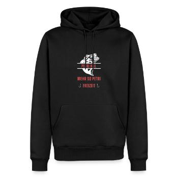 Angeln Sprüche Design – Perfekt für echte Fischer - Männer Premium Bio Hoodie - Schwarz - Vorne - Nico (187cm)