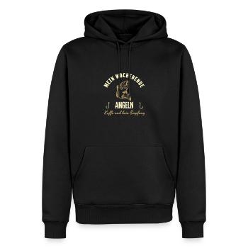 Angeln Sprüche Design – Perfekt für echte Fischer - Männer Premium Bio Hoodie - Schwarz - Vorne - Nico (187cm)