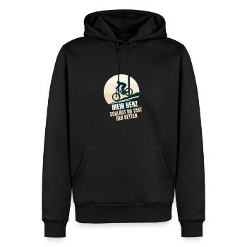 Cooles Fahrrad Motiv - Bike Lover Design - Männer Premium Bio Hoodie - Schwarz - Vorne - Nico (187cm)