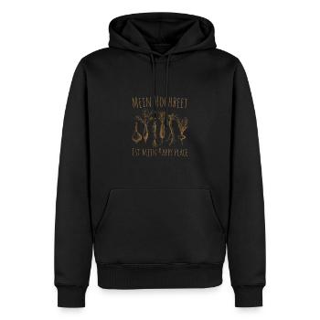 Urban Gardening Design - Dein grünes Statement - Männer Premium Bio Hoodie - Schwarz - Vorne - Nico (187cm)