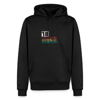 18 jahre 18. Geburtstag Endlich 18 - Männer Premium Bio Hoodie - Schwarz - Vorne - Nico (187cm)