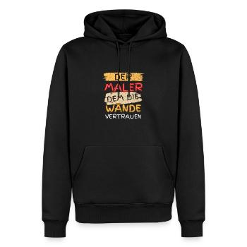 Cool painter design - art meets craftsmanship - Men’s Premium Organic Hoodie - black - Front - Nico (187cm)
