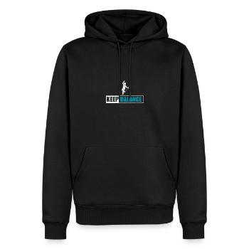Slackline Slacklife Slacklining - Balance-Profi - Men’s Premium Organic Hoodie - black - Front - Nico (187cm)