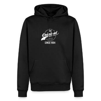 Original 1984 - Männer Premium Bio Hoodie - Schwarz - Vorne - Nico (187cm)