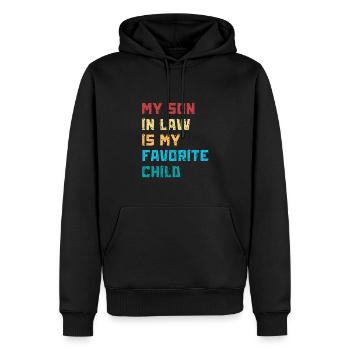 Le cadeau de gendre Son gendre est mon préféré! - Sweat à capuche Premium bio Homme - noir - Devant - Nico (187cm)