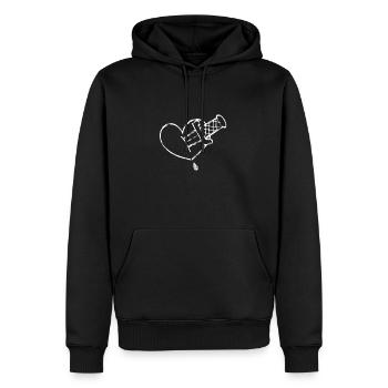Point de cœur Saignement Punk Croquis - Sweat à capuche Premium bio Homme - noir - Devant - Nico (187cm)