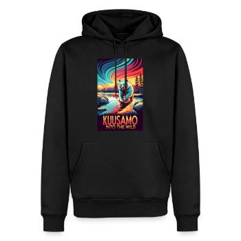 Kuusamo dans la nature - Sweat à capuche Premium bio Homme - noir - Devant - Nico (187cm)