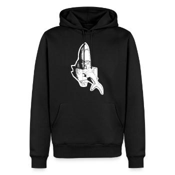 Lone Shark - Men’s Premium Organic Hoodie - black - Front - Nico (187cm)