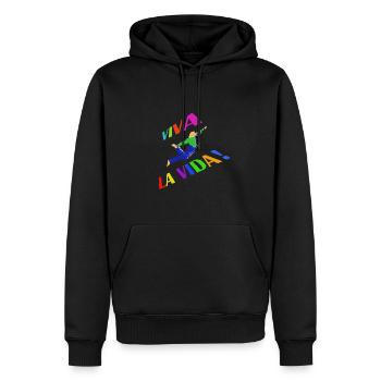 Viva la Vie ! Colors - Sweat à capuche Premium bio Homme - noir - Devant - Nico (187cm)