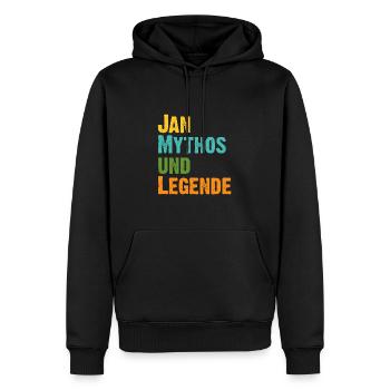 Jan der Mythos und Legende Vorname Jan - Männer Premium Bio Hoodie - Schwarz - Vorne - Nico (187cm)