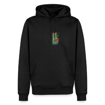Kreative oder logich im Gehirn - Männer Premium Bio Hoodie - Schwarz - Vorne - Nico (187cm)
