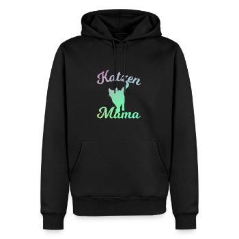 Katzen Mama - Katzendesign - Männer Premium Bio Hoodie - Schwarz - Vorne - Nico (187cm)