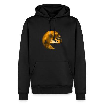 Unicorn in the moonlight - Men’s Premium Organic Hoodie - black - Front - Nico (187cm)