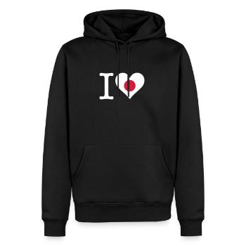 Ich liebe Japan - Männer Premium Bio Hoodie - Schwarz - Vorne - Nico (187cm)