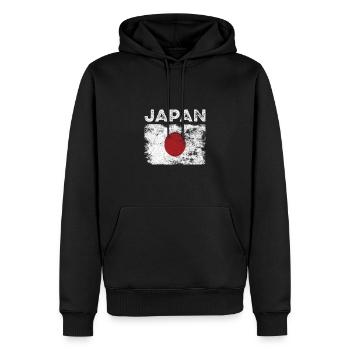 Japan Flag Distressed - Japanese Flag - Men’s Premium Organic Hoodie - black - Front - Nico (187cm)