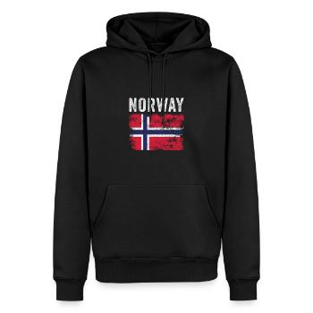 Drapeau norvégien en détresse - Drapeau norvégien - Sweat à capuche Premium bio Homme - noir - Devant - Nico (187cm)