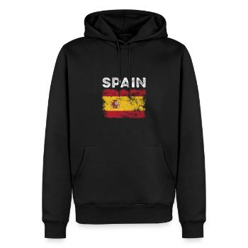 Drapeau de l’Espagne en détresse - Drapeau espagnol - Sweat à capuche Premium bio Homme - noir - Devant - Nico (187cm)