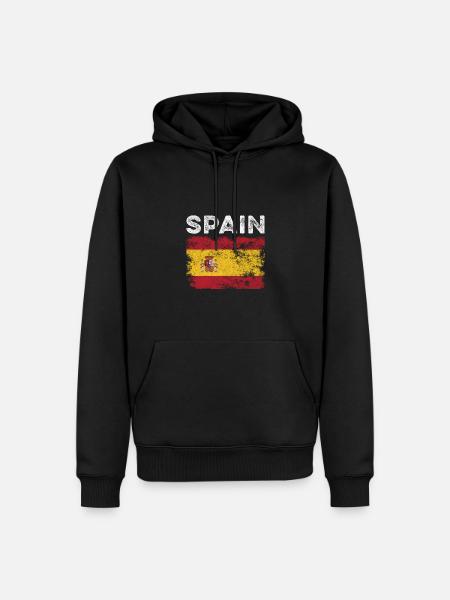Spain Flag Distressed - Spanish Flag - Men’s Premium Organic Hoodie - black