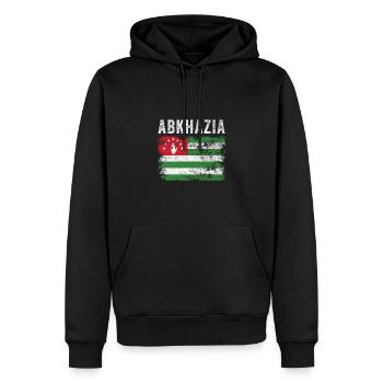 Abkhazia Flag Distressed - Abkhaz Flag - Men’s Premium Organic Hoodie - black - Front - Nico (187cm)
