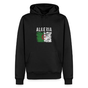 Drapeau algérien en détresse - Drapeau algérien - Sweat à capuche Premium bio Homme - noir - Devant - Nico (187cm)