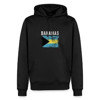 Bahamas Flag Distressed - Bahamas Flagge - Männer Premium Bio Hoodie - Schwarz - Vorne - Nico (187cm)