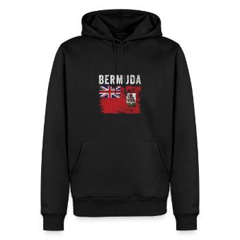 Drapeau des Bermudes en détresse - Drapeau bermudien - Sweat à capuche Premium bio Homme - noir - Devant - Nico (187cm)