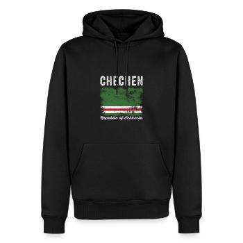 Tschetschenische Flagge Distressed - Kaukasische Flagge - Männer Premium Bio Hoodie - Schwarz - Vorne - Nico (187cm)