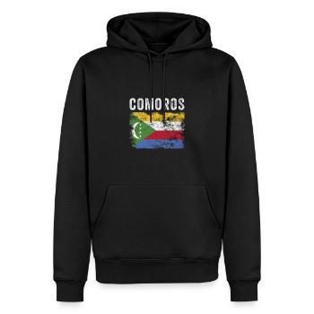 Drapeau des Comores en détresse - Drapeau des Comores - Sweat à capuche Premium bio Homme - noir - Devant - Nico (187cm)