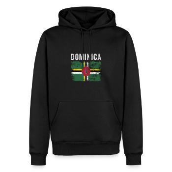 Dominica Flag Distressed Dominican Flag - Men’s Premium Organic Hoodie - black - Front - Nico (187cm)