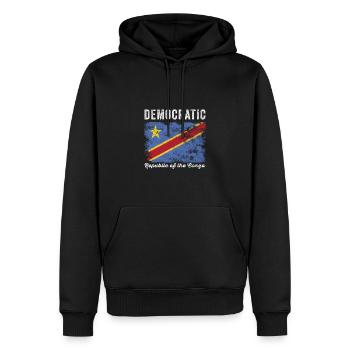 Drapeau de la République démocratique du Congo - Sweat à capuche Premium bio Homme - noir - Devant - Nico (187cm)