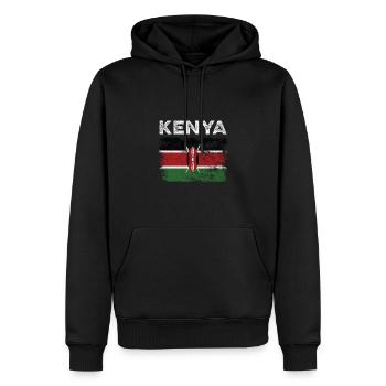 Kenya Flag Distressed - Kenyan Flag - Men’s Premium Organic Hoodie - black - Front - Nico (187cm)