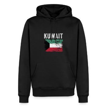 Kuwait Flag Distressed - Kuwaitische Flagge - Männer Premium Bio Hoodie - Schwarz - Vorne - Nico (187cm)