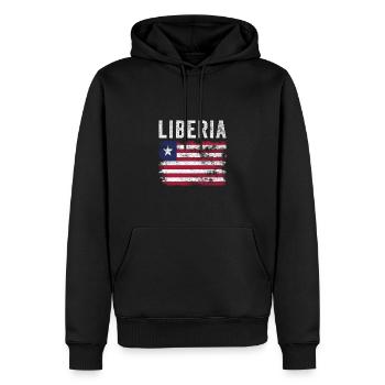 Drapeau libérien en détresse - Drapeau libérien - Sweat à capuche Premium bio Homme - noir - Devant - Nico (187cm)