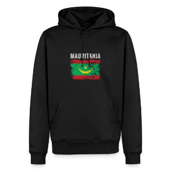 Drapeau de la Mauritanie Drapeau mauritanien vintage - Sweat à capuche Premium bio Homme - noir - Devant - Nico (187cm)