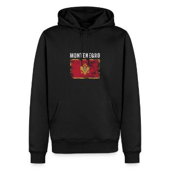 Monténégro Drapeau Vintage Drapeau monténégrin - Sweat à capuche Premium bio Homme - noir - Devant - Nico (187cm)