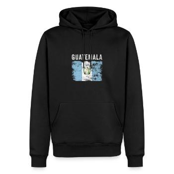 Guatemala Flag Vintage - Drapeau guatémaltèque - Sweat à capuche Premium bio Homme - noir - Devant - Nico (187cm)