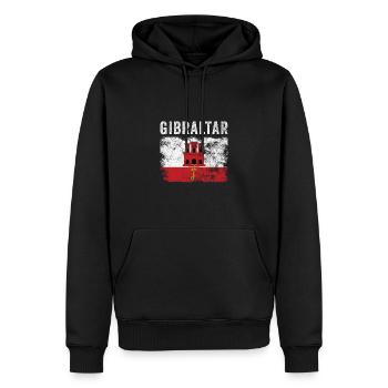 Gibraltar Flagge Vintage Gibraltarische Flagge - Männer Premium Bio Hoodie - Schwarz - Vorne - Nico (187cm)