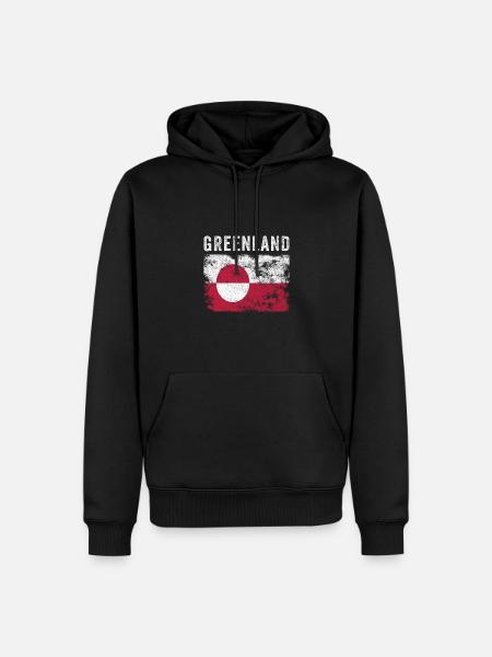 Bandera de Groenlandia Bandera vintage de Groenlandia - Herre Premium økologisk hoodie - sort