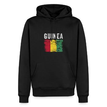 Drapeau guinéen en détresse - Drapeau guinéen - Sweat à capuche Premium bio Homme - noir - Devant - Nico (187cm)