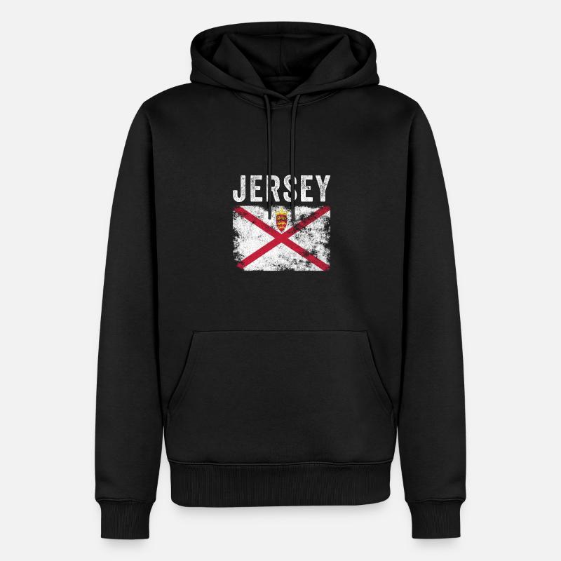 Jersey Flag Distressed - Jersey Flag - Sweat à capuche Premium bio Homme - noir