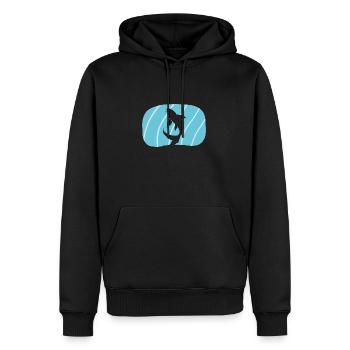 Pêcheur de poissons koï - Sweat à capuche Premium bio Homme - noir - Devant - Nico (187cm)