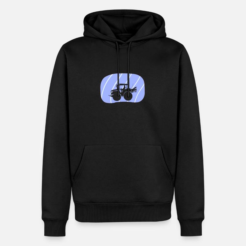Maehdrescher Ranch Bauer - Männer Premium Bio Hoodie - Schwarz